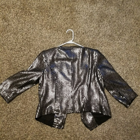 Express dark silver sequined jacket - Picture 3 of 4